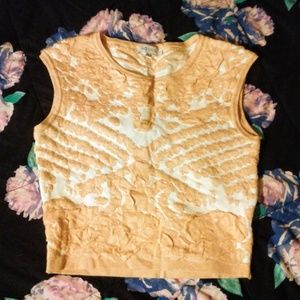 Cream & Peach Bodycon Top